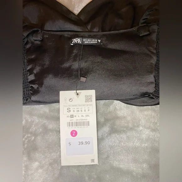 Zara NWT satin woman crop top Size Small - Picture 8 of 13